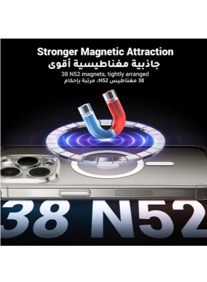 15 Pro Max Magsafe Case Clear【N52 Stronger Magnets】【Shockproof Military-Grade Protection】Anti-Yellow&Anti-Scratch, Ultra Slim, Magnetic Magsafe Cover for iPhone 15 Pro Max 6.7inch Clear Clear  - Image 3