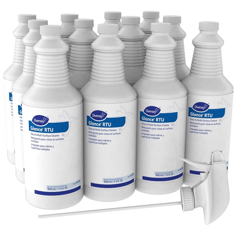 Glance Diversey Glass and MultiSurface Cleaner 32 oz, 12 Count - Image 1