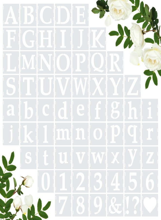 Amrules 65 Pcs 4 Inch Plastic Painting Stencils Reusable Letters Numbers and Symbols Stencil Art Crafts Interlocked Drawing Templates Set for Wood, Walls, Fabrics, Rocks - Image 1