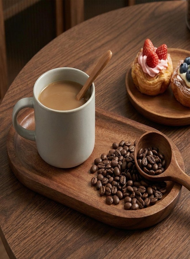 Grevosea Oval Wooden Serving Tray, Cracker Tray Small Wood Platter for Food BBQ Serve Cheese Sushi Snacks and Decor Perfect for Coffee Table Ottoman and Kitchen 7.2" x 4" - Image 5