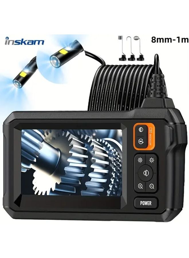 Orange Dual Lens 8mm HD Industrial Endoscope 39 37 Inch IP67 Battery Powered - Image 1