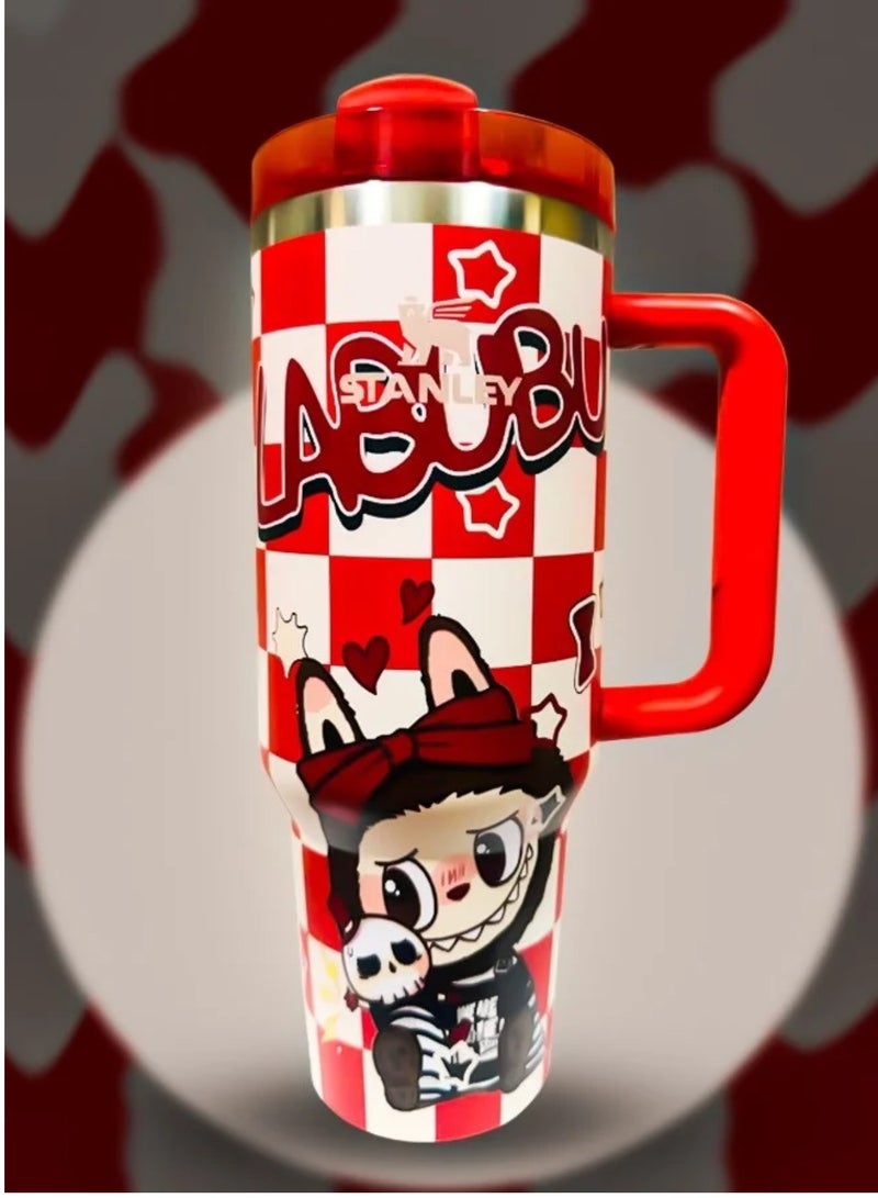 لابوبو Stanley × Labubu 40oz Vacuum Insulated Tumbler with Handle | Stainless Steel Travel Mug with Reusable Straw & Spill-Resistant Lid | Double Wall Keeps Drinks Hot 16H, Cold 24H | Collector’s Edition - Image 1