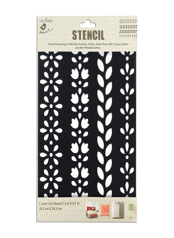 itsy-bitsy Little Birdie- Stencil - Floral Border, 7.3" X 9.7". - Image 1