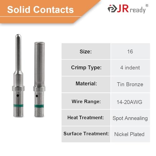 JRready موصل كهربائي مقاوم للماء JRready ST6115 DT 6 دبابيس رمادي مع 14-20 AWG تلامس وقابس ختم، 3 مجموعات - Image 3