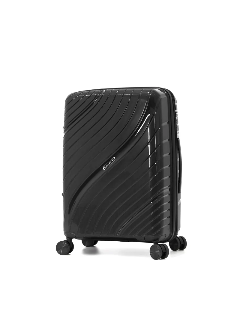 GIORDANO Durable PP Hard Shell Luggage Trolley Bag 5 Pieces Set,Black (BC-14,S-20,M-24,L-28,XL-32 Inch)