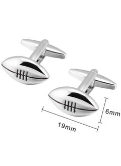 American Football Jewelry Cufflinks For Men Classic Tuxedo Cuff Links For Football Fans Wedding Daily French Shirt In Gift Box (Silver Football) - pzsku/Z76B507232F55167CCE2AZ/45/_/1735816677/8833b8d6-669c-453f-b5e8-396ded238641