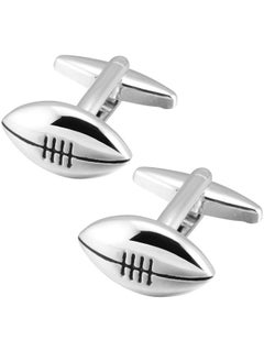 American Football Jewelry Cufflinks For Men Classic Tuxedo Cuff Links For Football Fans Wedding Daily French Shirt In Gift Box (Silver Football) - pzsku/Z76B507232F55167CCE2AZ/45/_/1735816707/e021a466-8348-4d92-8230-0827e2a26358