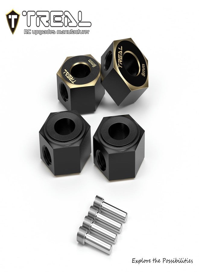 TREAL Brass Wheel Hex Hubs Adaptors for Axial 1/8 AXP8 Gilamon(8MM) - Image 2