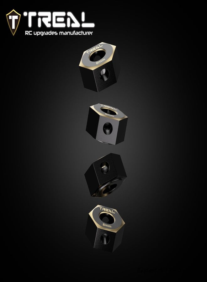 TREAL Brass Wheel Hex Hubs Adaptors for Axial 1/8 AXP8 Gilamon(8MM) - Image 3