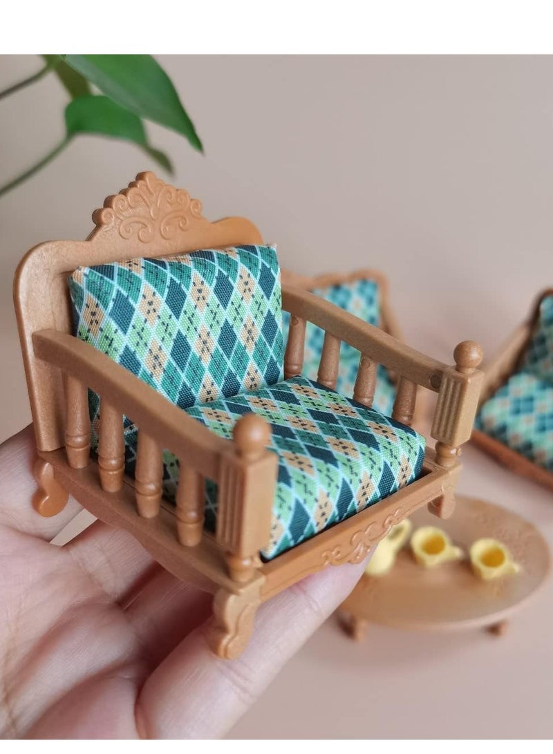 لعبة منزل أثاث لازم مجموعة , 7 قطعة لعبة منزل أثاث لازم أريكة طاولة , إبريق شاي , فنجان لعبة منزل شريكات زخرفة - Image 4