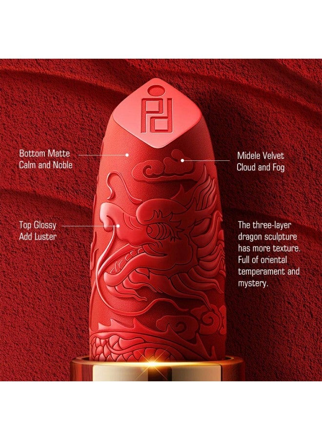 klarako [Palace Identity Lipstick For Women, Chinese Dragon Appearance, Lip Makeup, Matte Finish, High Impact Lipcolor, Hydrating Lipstick, Long Lasting (M05#Princess) - Image 2