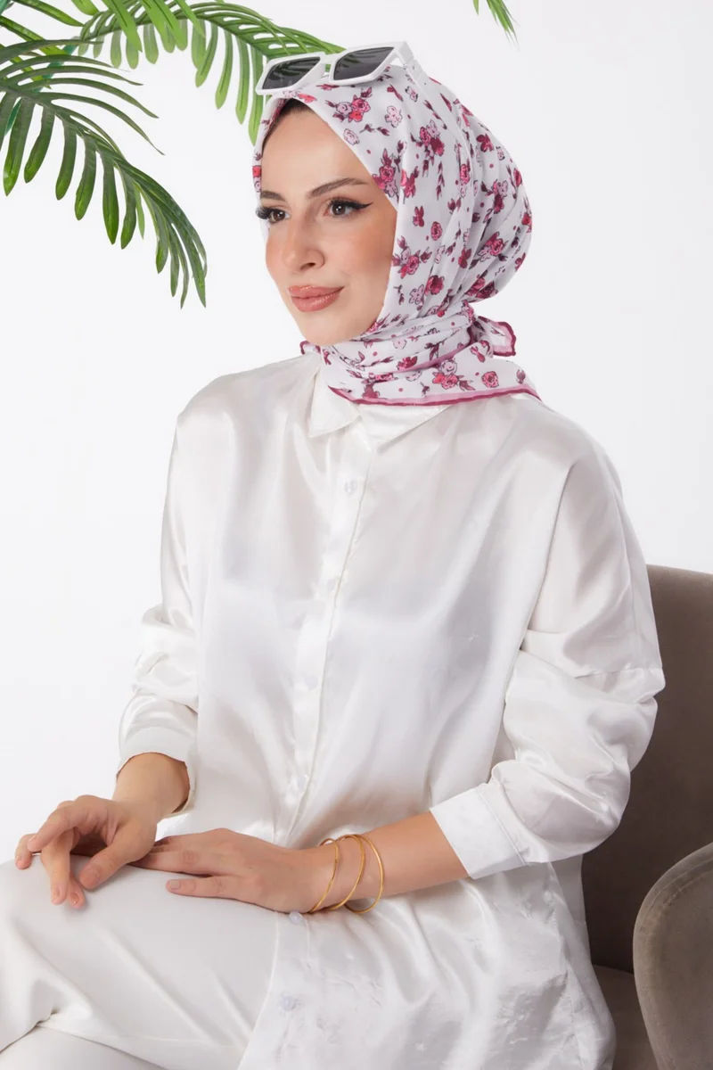 Tofisa Plain Medium Women's Plum Patterned Scarf - 25978