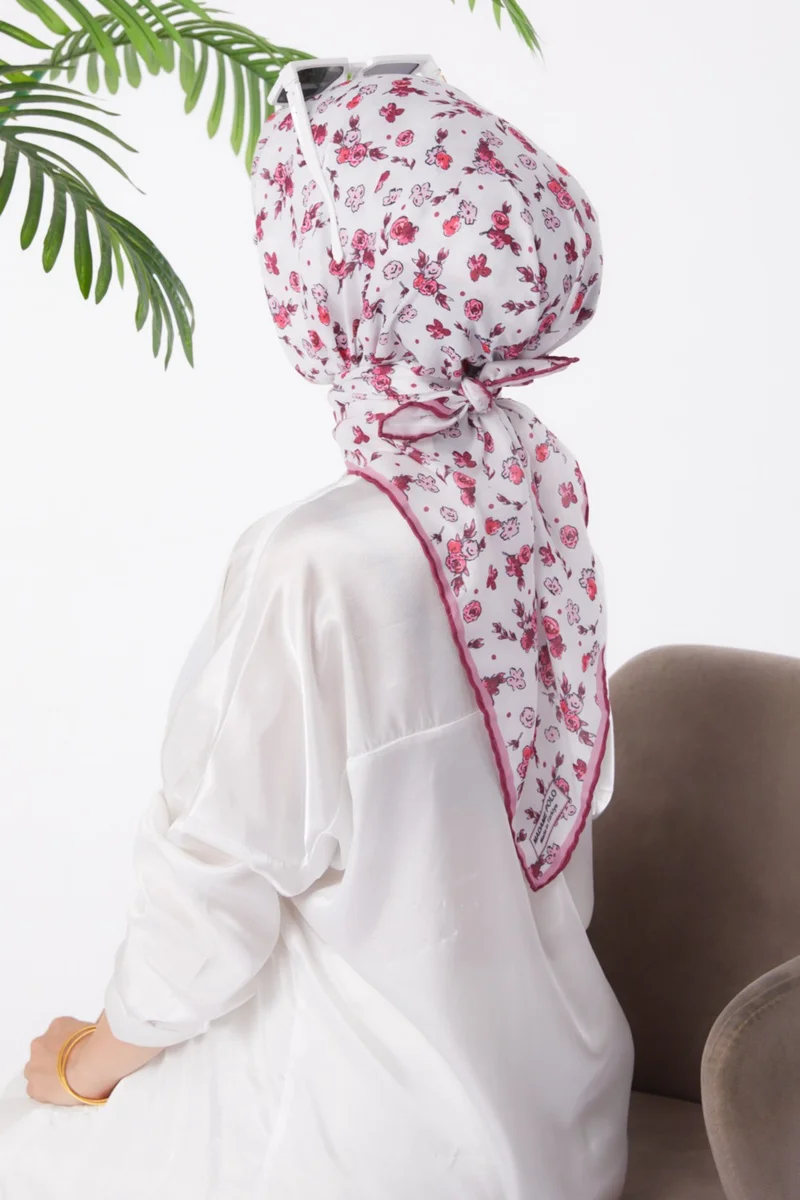 Tofisa Plain Medium Women's Plum Patterned Scarf - 25978