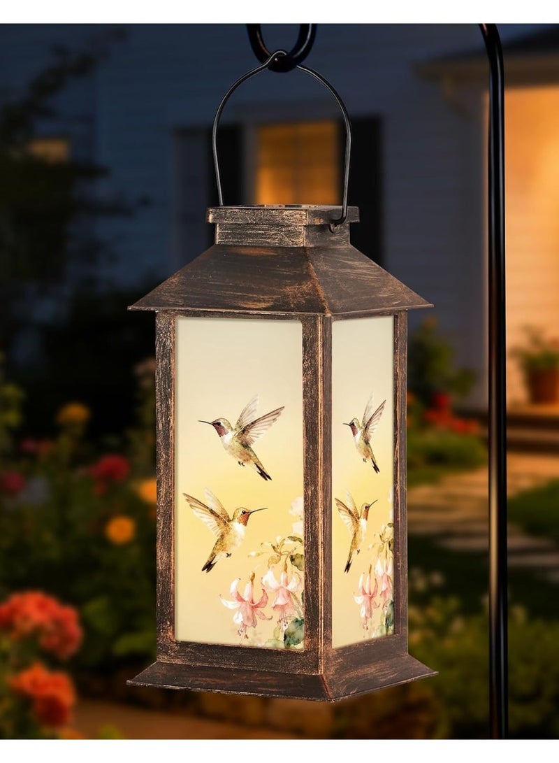 OUTON Solar Lantern Outdoor Waterproof Hummingbird Garden Decor Birthday Gifts for Women Mom and Grandma Solar LED Plastic Decorative Hanging Light for Yar Patio Backyard Lawn Decorations - Image 1