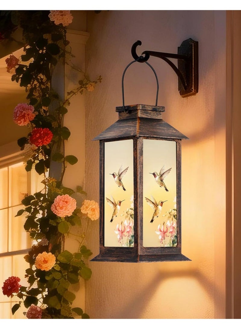 OUTON Solar Lantern Outdoor Waterproof Hummingbird Garden Decor Birthday Gifts for Women Mom and Grandma Solar LED Plastic Decorative Hanging Light for Yar Patio Backyard Lawn Decorations - Image 2