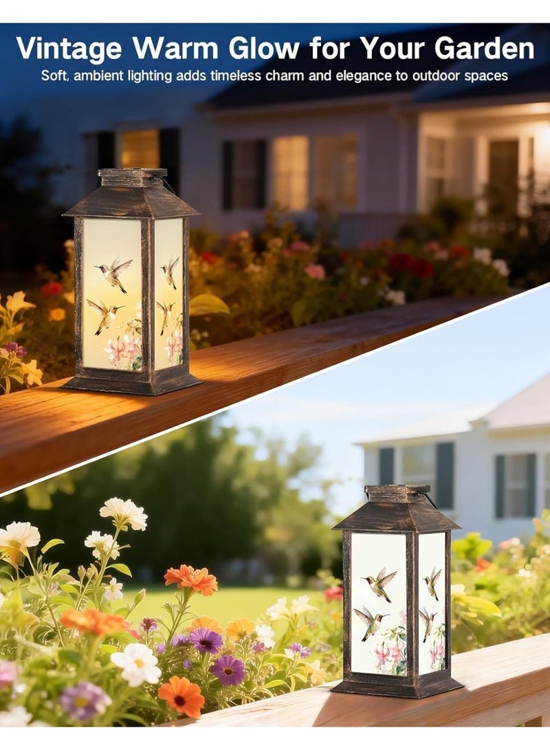 OUTON Solar Lantern Outdoor Waterproof Hummingbird Garden Decor Birthday Gifts for Women Mom and Grandma Solar LED Plastic Decorative Hanging Light for Yar Patio Backyard Lawn Decorations - Image 5
