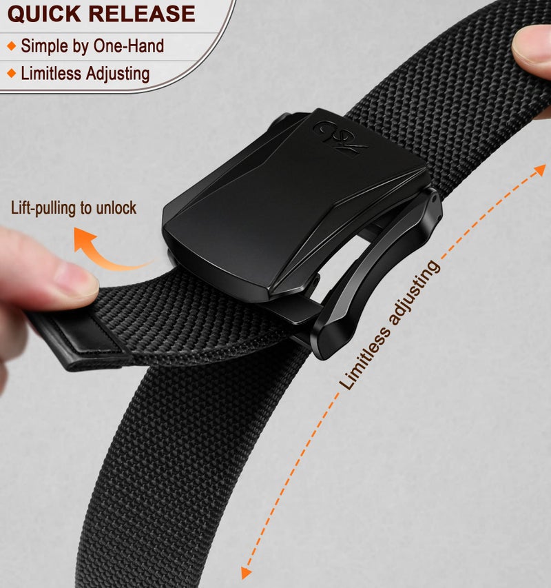 KEMISANT Mens Belt, Military Tactical Stretch Web Nylon Belt For Hiking Hunting Pants 1.5",Cut For Fit - Image 3