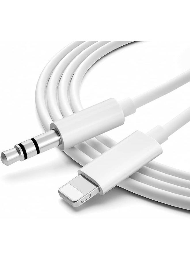 Mixfly [Apple MFi Certified] iPhone AUX Cord for Car Stereo, Lightning to 3.5mm AUX Audio Cable Compatible for iPhone 14/13/12/11/XS/X, Home Stereo/Headphone, Support All iOS Version - 3.3ft (White) - Image 1
