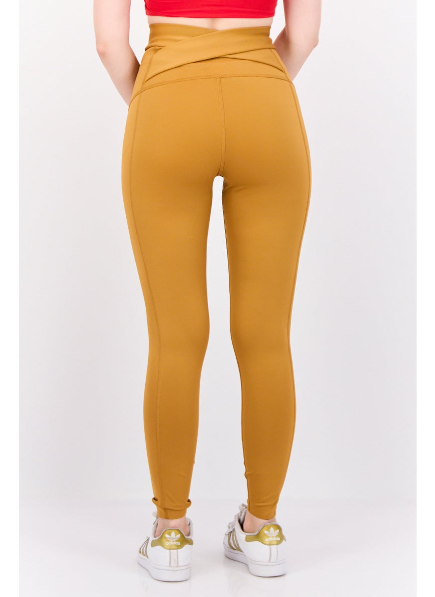 PUMA Women Sportswear Fit Brand Logo Outdoor Leggings, Tan  - Image 3