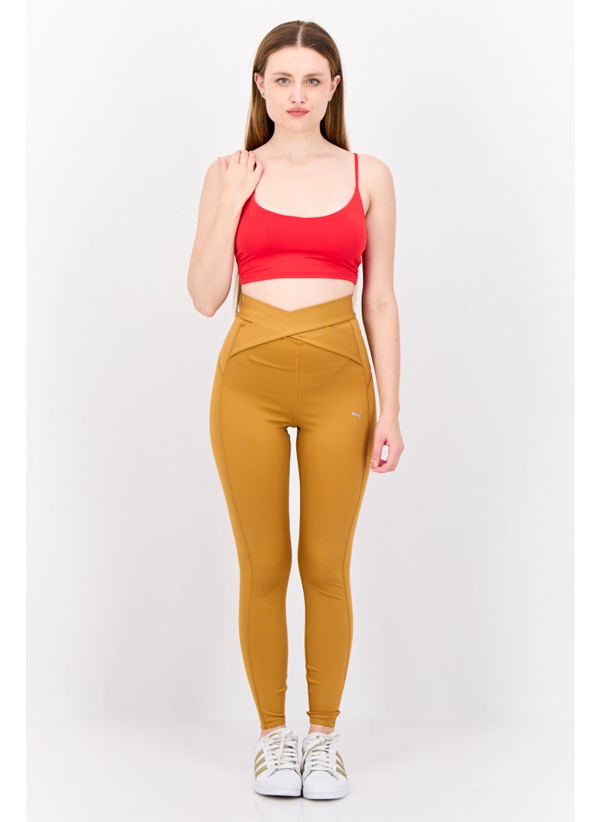 PUMA Women Sportswear Fit Brand Logo Outdoor Leggings, Tan  - Image 4