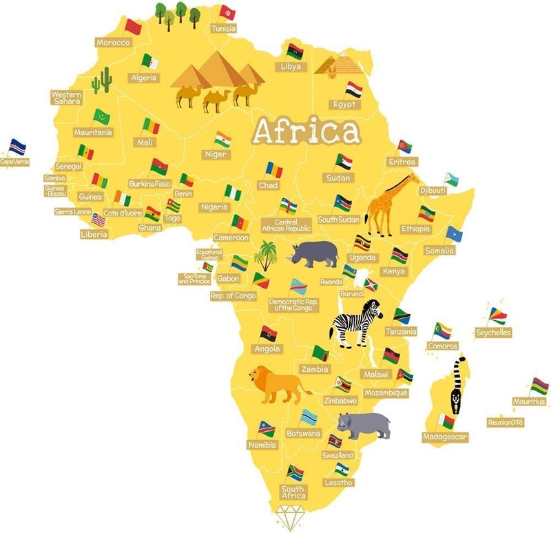 ARS Kids Educational Removable World Map Peel and Stick Large Wall Decals Stickers for Children Nursery Bedroom Living Room - Image 4