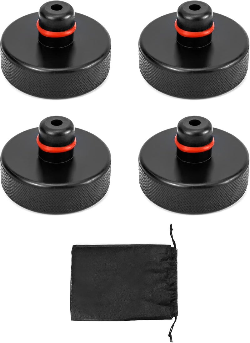 QWORK 4 Pcs Lifting Jack Pad with Storage Bag, Rubber Jack Pad for Tesla Model 3 Model Y Model S, Protect Car Frame Rail - Image 1