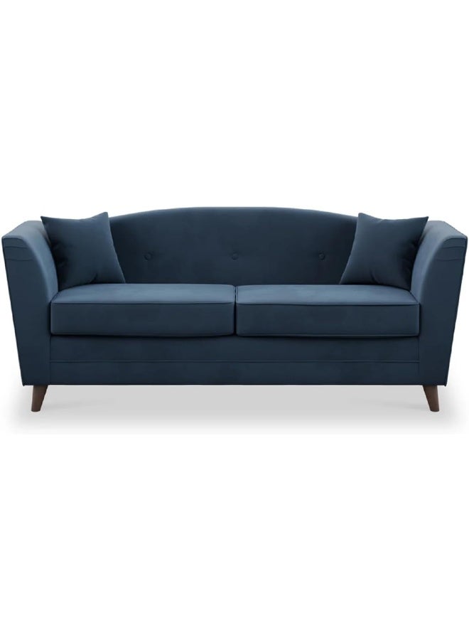 Zayn comforts Luxury Velvet Sofa - Modern Classic Design (Blue, 3-Seater) - Image 1