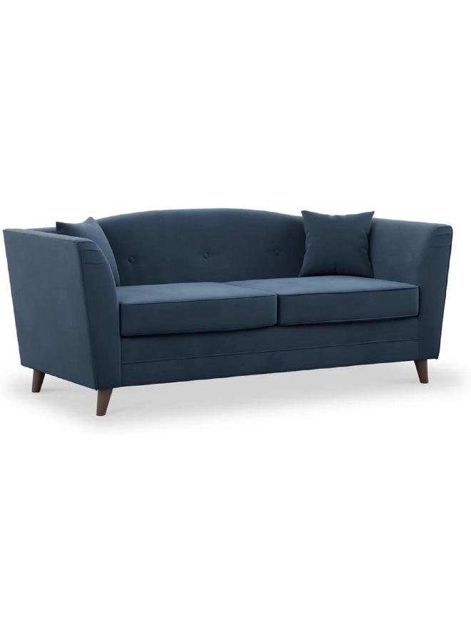 Zayn comforts Luxury Velvet Sofa - Modern Classic Design (Blue, 3-Seater) - Image 3
