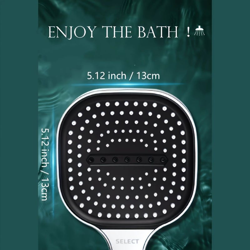 Handheld Showerhead with 3 Mode Spray Square Bathtub Shower System AntiClog Nozzle - Image 5