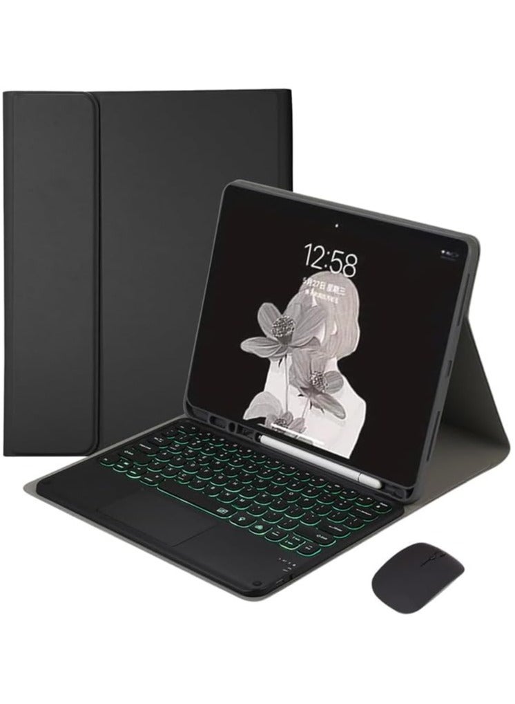 general Keyboard Case Compatible with Samsung Galaxy Tab S9 Ultra 14.6 inch 2023 with Pen Holder,7 Color Backlit Keyboard with Touchpad + Mouse,PU Stand Cover for Tablet