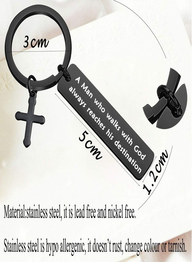 bobauna Walk With God Religious Keychain Cross Keychain Inspirational Christian Gift Scripture jewelry - Image 5