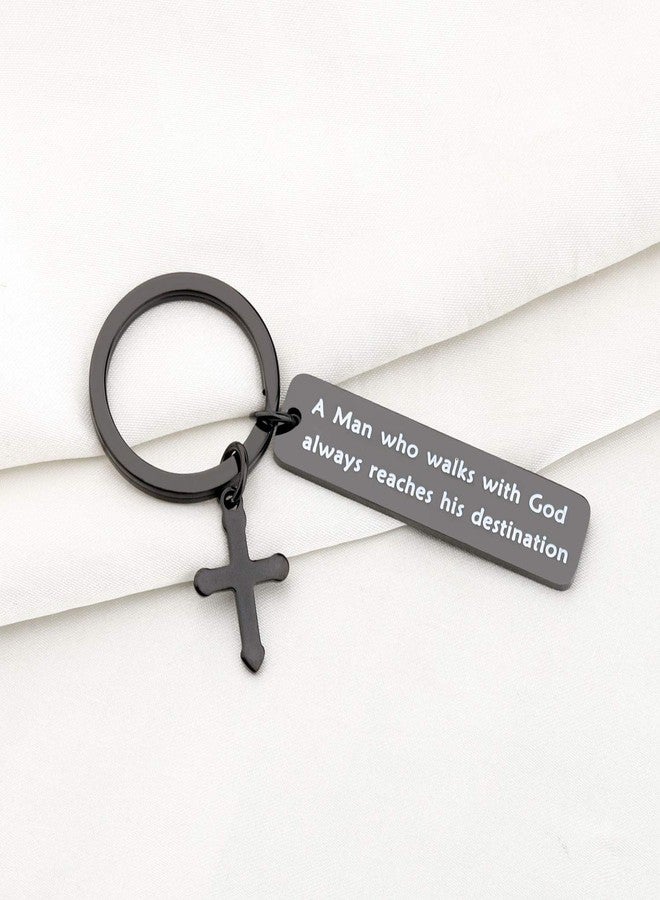 bobauna Walk With God Religious Keychain Cross Keychain Inspirational Christian Gift Scripture jewelry - Image 2