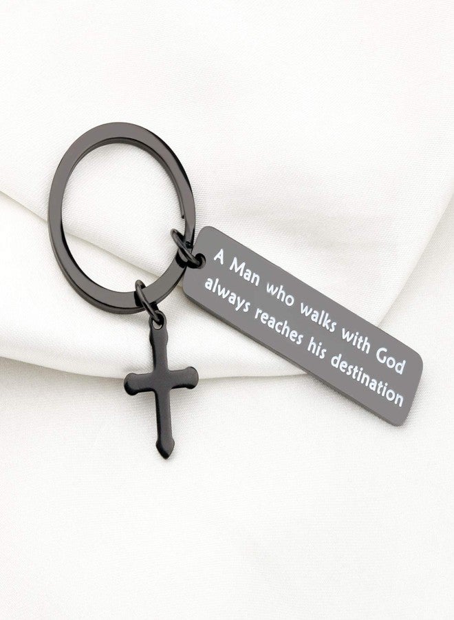 bobauna Walk With God Religious Keychain Cross Keychain Inspirational Christian Gift Scripture jewelry - Image 3
