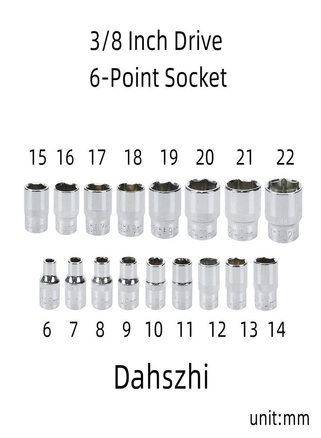 Dahszhi Shallow Socket 3/8 Inch Drive 8mm 6 Point -5pcs - Image 2