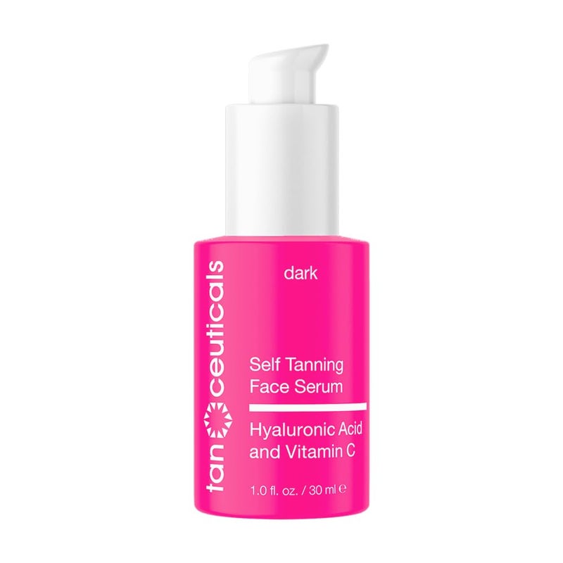 Tanceuticals Self Tanning Face Serum  ColorCorrecting and Hydrating with Vitamin C  Hyaluronic  Facial Self Tanner for Natural Looking  Long Lasting Sunless Tan  1 oz Dark