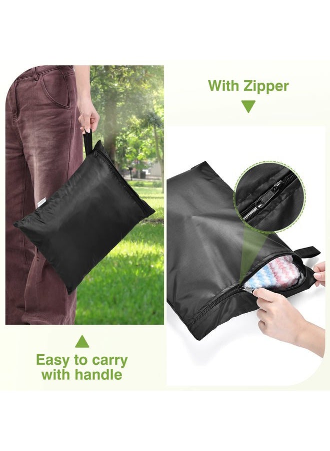 OTraki 2 Pack Wet Bag for Swimsuit and Towels 12 x 16 inch Waterproof Clothes Bag with Handle Zippered Oxford Cloth Wet Dry Sack Bag Wet Clothes Bag for Travel Gym Beach, 30 x 40cm Black - Image 4