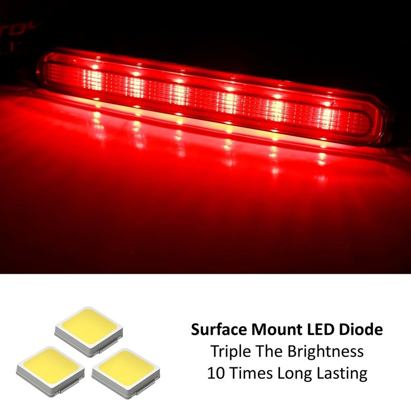 iJDMTOY OEM-Spec Dark Smoked Lens Full LED Trunk Lid Third Brake Light Bar Assembly Compatible With 2008-2016 Mitsubishi Lancer, Evolution X Sedan - Image 2