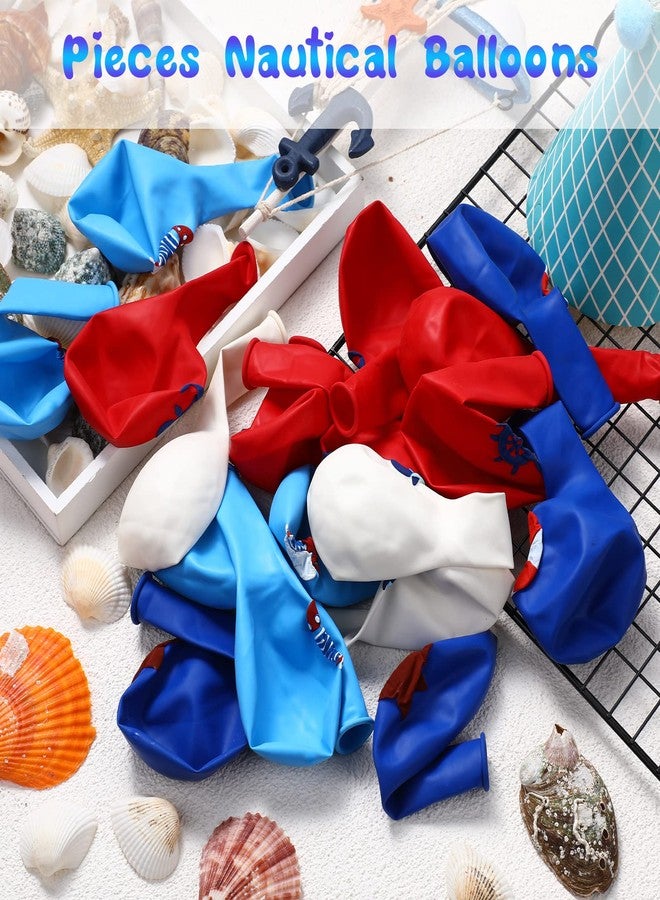 Zomiboo 45 Pieces Nautical Balloons Nautical Party Latex Balloons Decorations Anchor Sailboat Decorations for Kids Boys Birthday Baby Shower Party Supplies - Image 3