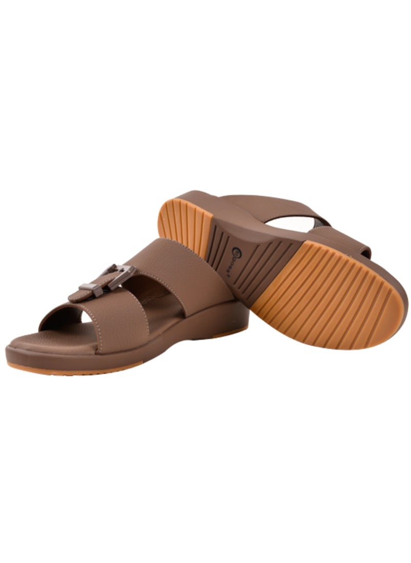 Mens  Dual Textured Strap Sandal Coffee - pzsku/Z76B5AEE93F918679DDFCZ/45/_/1730109635/aaf8278b-bc70-4884-afa7-92b639333147