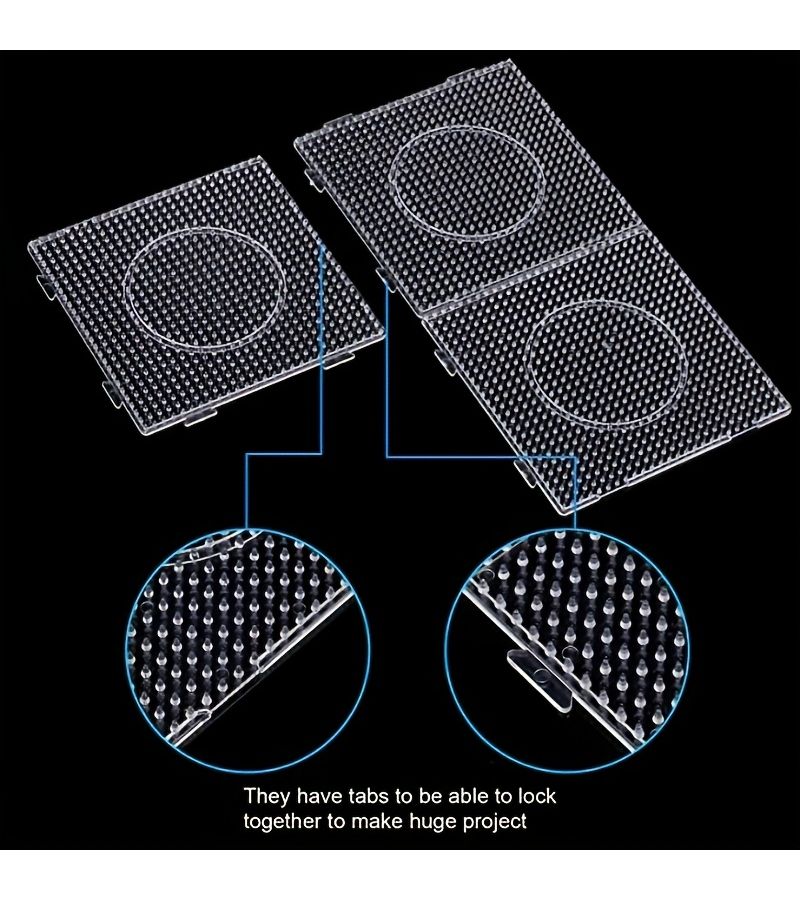 Set Of 4Pcs Clear Plastic Fuse Bead Boards Large 2.6Mm For Fuse Beads Kit - Image 3