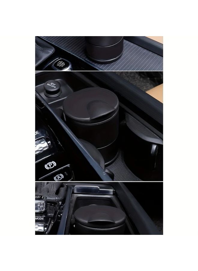 Smokeless Car Ashtray With Lid And Cigarette Holder Black Plastic For Vehicle Office Truck - Image 5