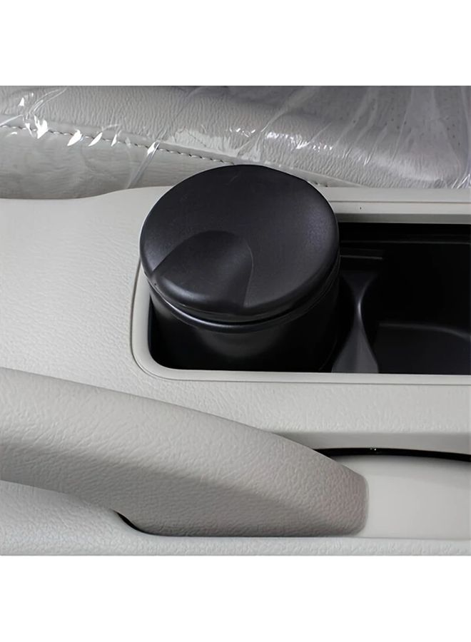 Smokeless Car Ashtray With Lid And Cigarette Holder Black Plastic For Vehicle Office Truck - Image 1