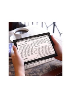 Page Magnifiers for Seniors, 3X Large A4 Full Page Magnifying Glass Hands Free Rectangular Reading Magnifier with 4 LEDs Lights Foldable Desktop Portable Magnifier Ideal for Reading
