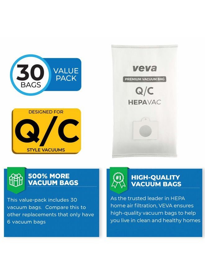 VEVA 30 Pack Premium HEPA Vacuum Bags Type Q Cloth Bag Compatible with Kenmore Sears Canister Vacuum Cleaners Replacement Style C, CQ, 5055, 50557, 50558, 53292, 53291 Bags - Image 3