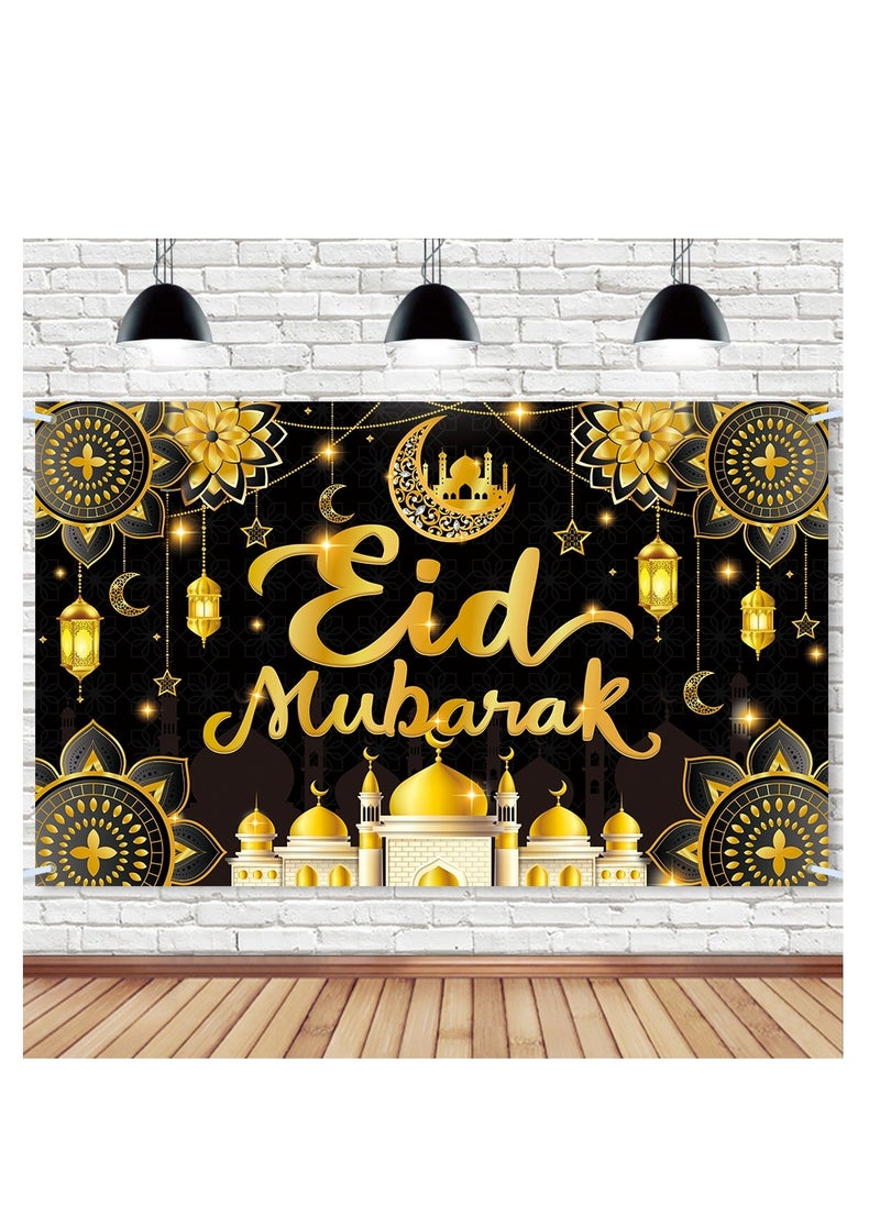 Generic - Ramada Mubarak Party Decorations Eid Mubarak Backdrop for Ramadan Party Supplies Banner Photo Booth Prop - Image 1