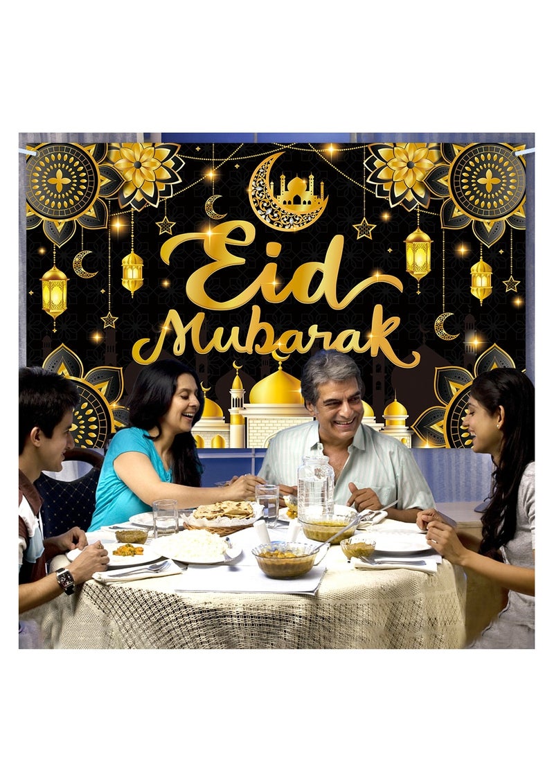 Generic - Ramada Mubarak Party Decorations Eid Mubarak Backdrop for Ramadan Party Supplies Banner Photo Booth Prop - Image 1