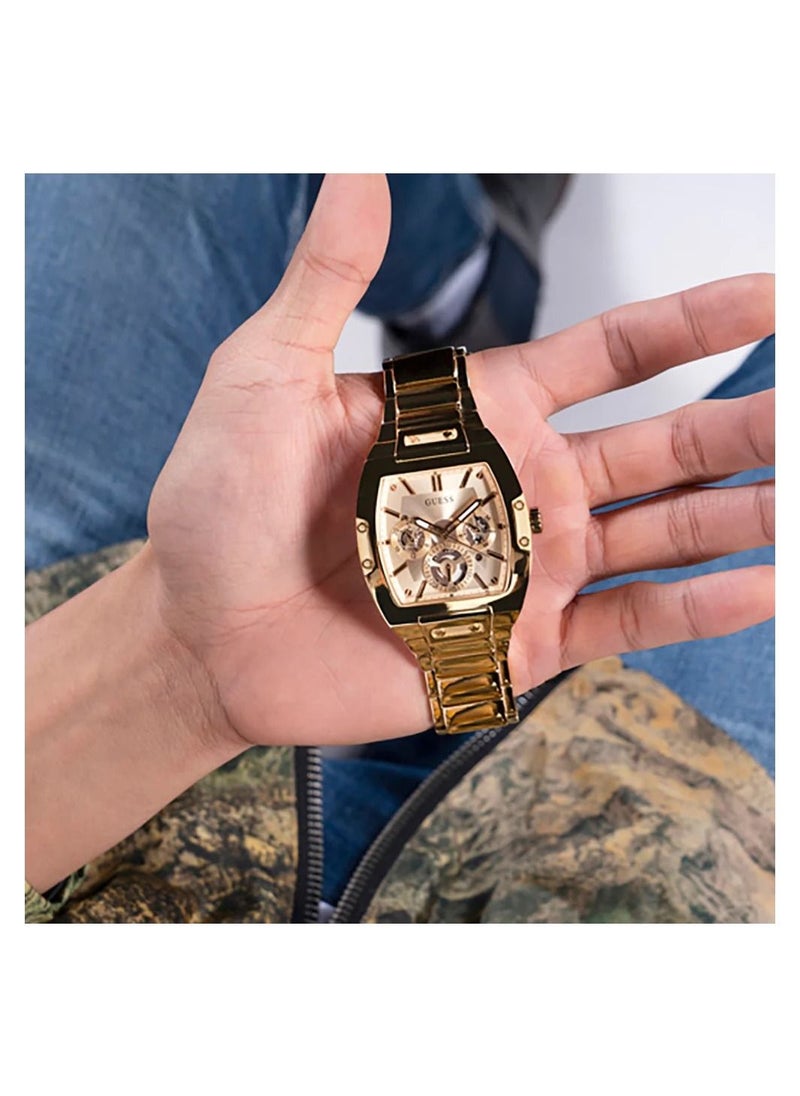 GUESS ساعة جيس فينيكس للرجال متعددة الوظائف بسوار ستانلس ستيل ذهبي - GW0456G2 44 ملم  - Image 5