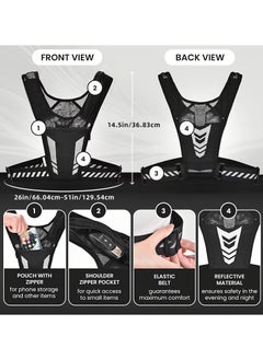 PYC Running Vest with Phone Pocket Lightweight Adjustable Reflective Jogging Vest Marathon Run Vest with Pockets for Women Men WIth HeadBand  - Image 4