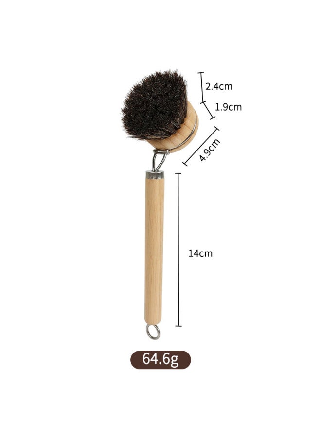 Solid Wood Pot Scrubber Replaceable Hanging Long Handle Pot Brush Horsehair Coconut Coir Sisal Cleaning Brush Manufacturer