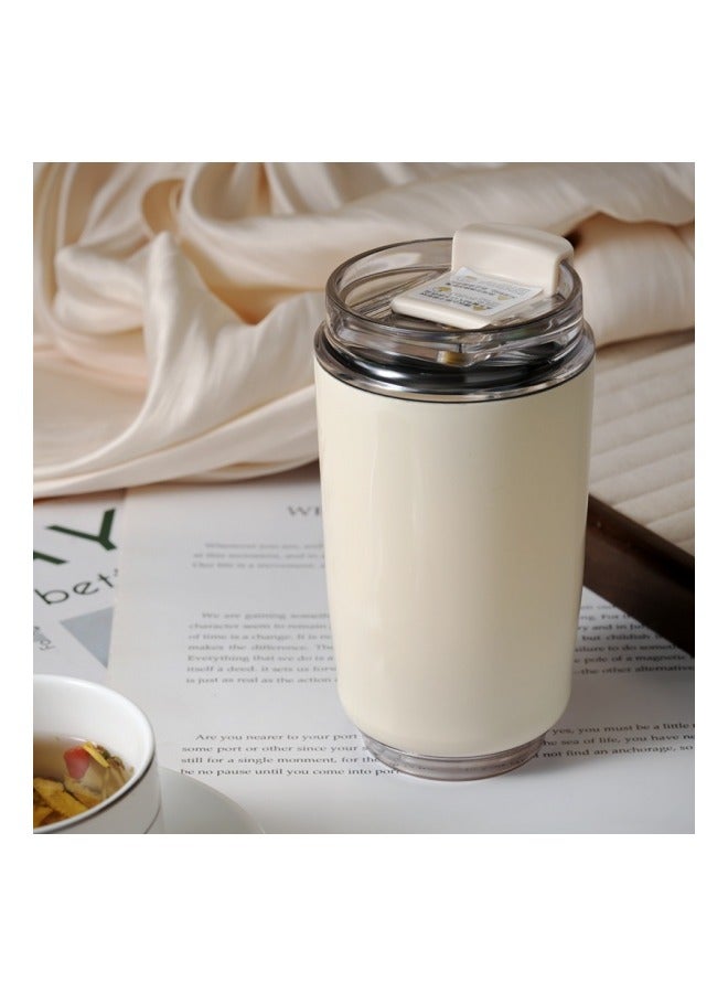 MIXDE Travel Coffee Mug, Insulated Beverage Cup With Leakproof Lid, Long Lasting Coffee Tumbler With Lid And Straw, Travel Coffee Thermos White - Image 2